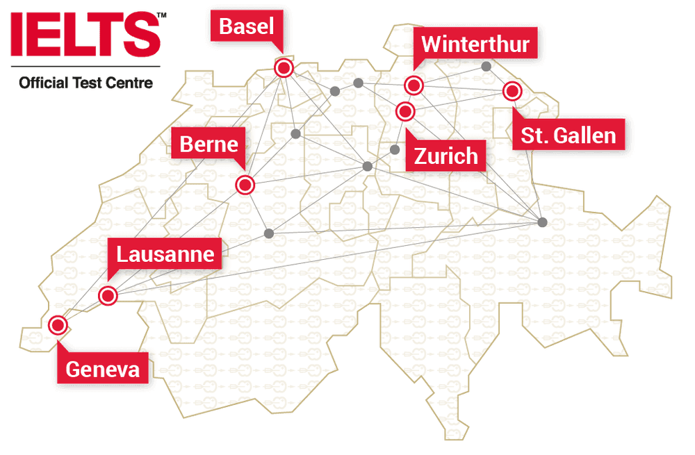 Swiss Exams offers IELTS Test in Zurich, Winterthur, St.Gallen, Bern, Basel, Lausanne and Geneva